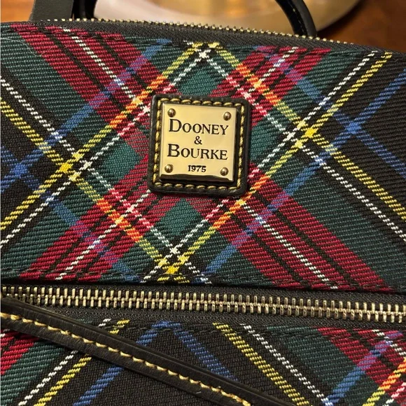 Dooney & Bourke Black Red & Green Tartan Plaid Backpack Bag Tartan Collection Dooney Bourke Large Backpack main image 2